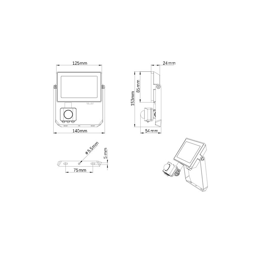 Philips - LED spoljašnji reflektor sa senzorom PROJECTLINE LED/20W/230V IP65 3000K