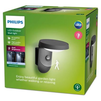 Philips - LED spoljašnje zidno svetlo sa senzorom LED/9W/230V 4000K IP44