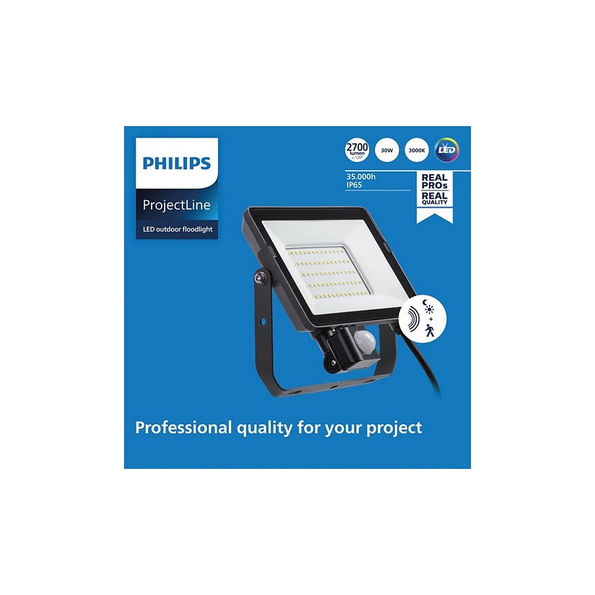 Philips - LED spoljni reflektor sa senzorom PROJECTLINE LED/30W/230V IP65 3000K