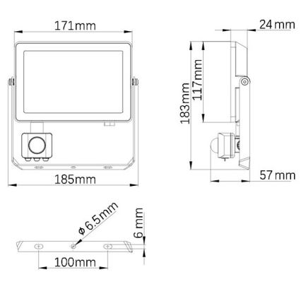 Philips - LED spoljni reflektor sa senzorom PROJECTLINE LED/30W/230V IP65 4000K