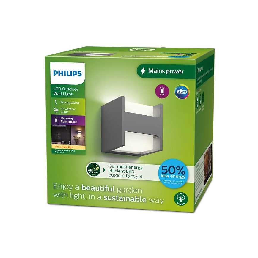 Philips - LED spoljašnje zidno svetlo ARBOUR LED/3,8W/230V 2700K IP44