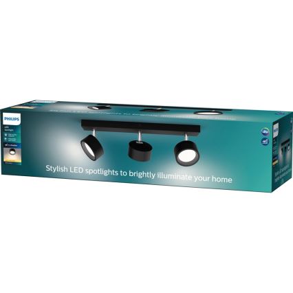 Philips - LED spot svetiljka 3xLED/5,5W/230V crna
