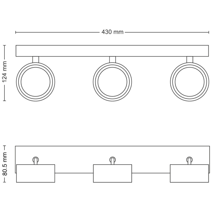 Philips - LED spot svetiljka 3xLED/5,5W/230V crna