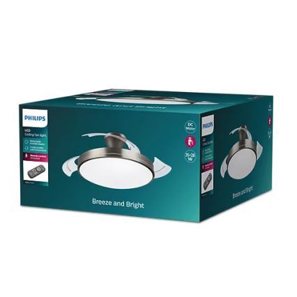 Philips - LED plafonsko svetlo sa ventilatorom BLISS LED/35W/230V 5500/4000/2700K nikl + daljinski upravljač