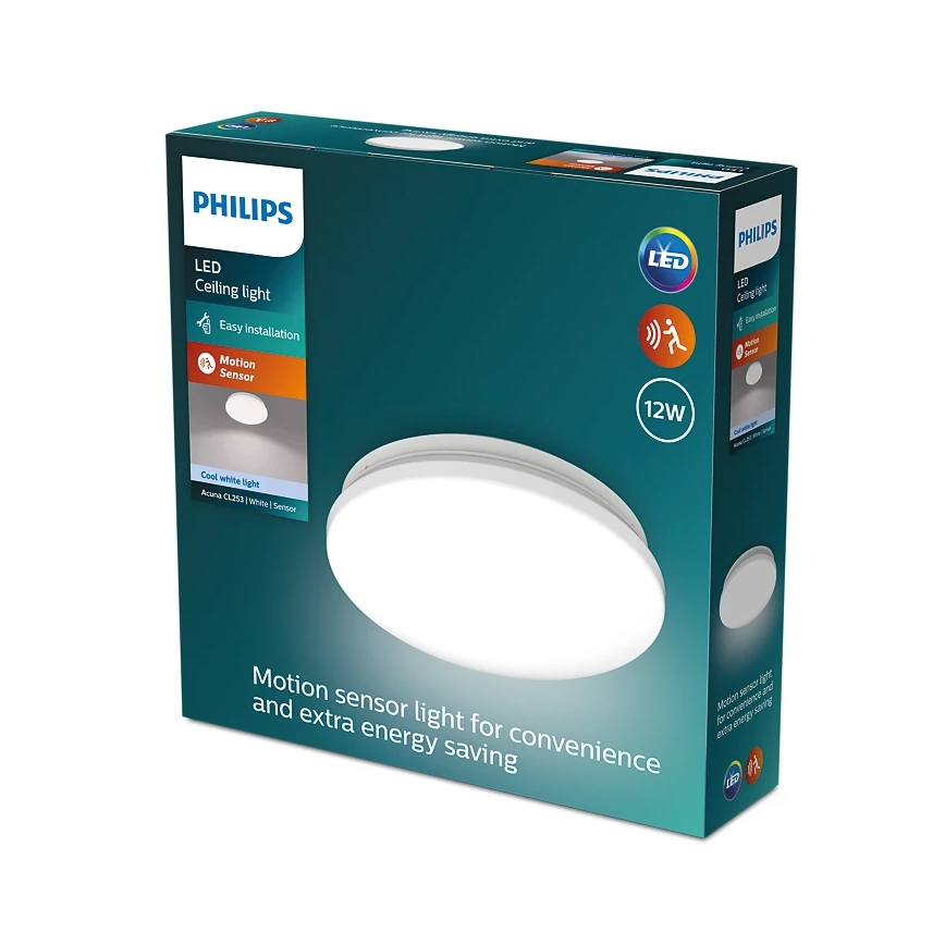 Philips - LED stropno svetlo sa senzorom ACUNA LED/12W/230V 4000K