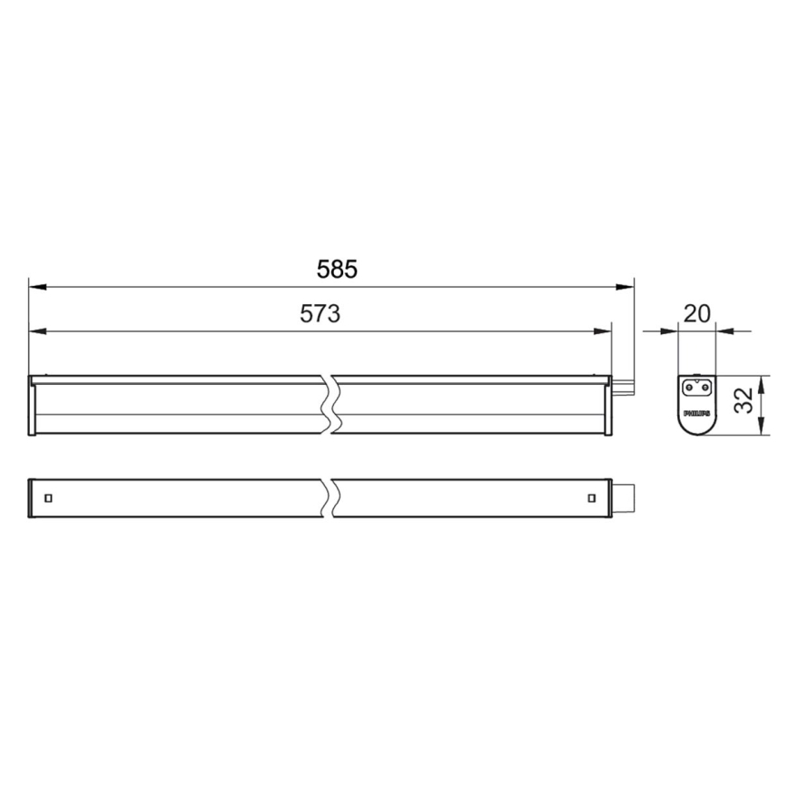Philips - LED svetlo za ispod ormarića PROJECTLINE LED/6,5W/230V 3000/4000/6500K