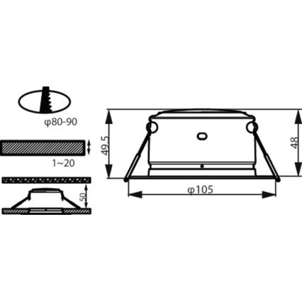 Philips - LED ugradna svetiljka LED/4,5W/230V 3000K