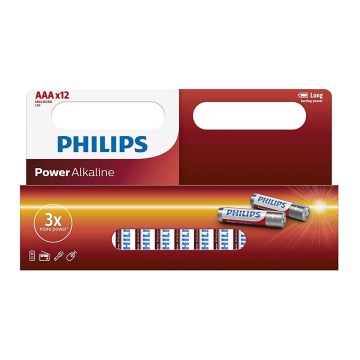 Philips LR03P12W/10 - 12 kom AAA alkalne baterije POWER ALKALINE 1,5V 1150mAh