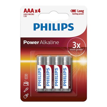 Philips LR03P4B/10 - 4 kom alkalna AAA baterija POWER ALKALINE 1,5V 1150mAh