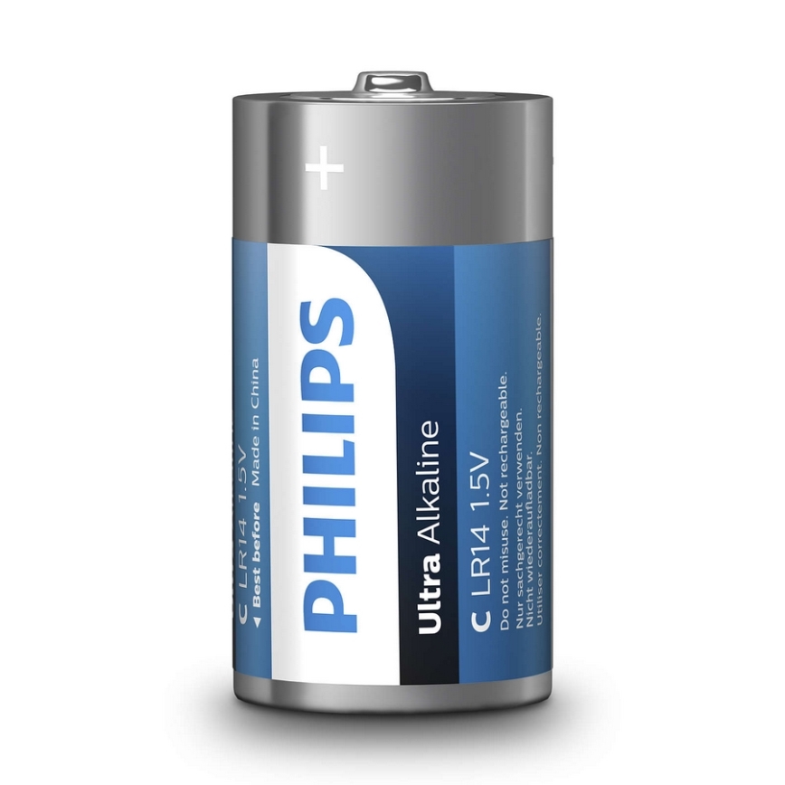 Philips LR14E2B/10 - set od 2 alkalne baterije tipa C ULTRA ALKALINE, 1,5 V, 7500 mAh
