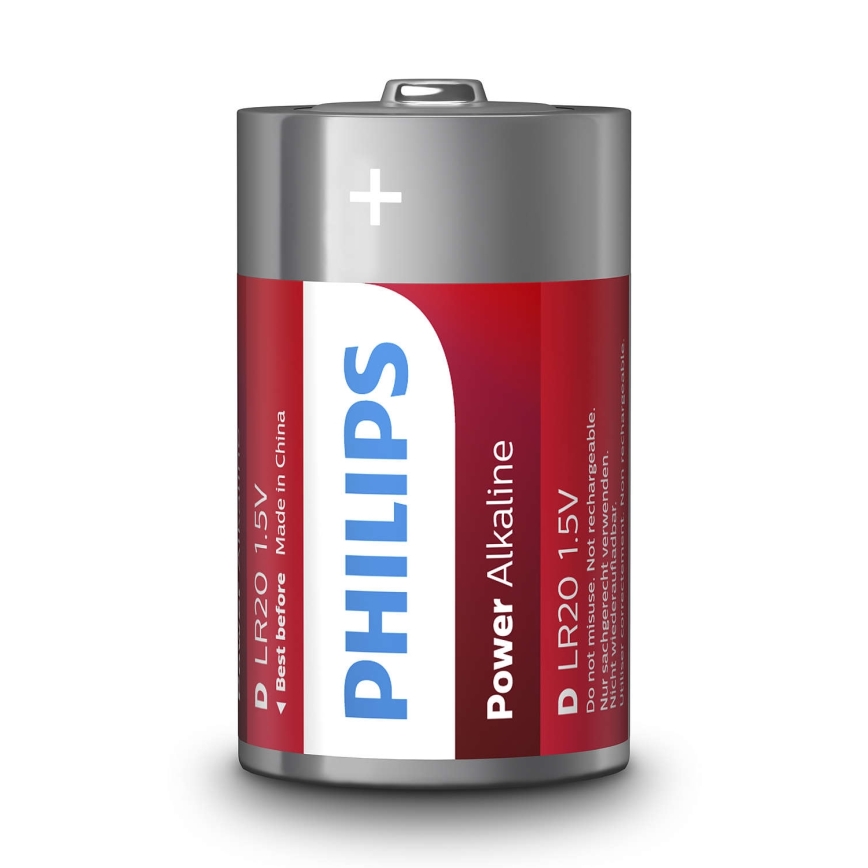 Philips LR20P2B/10 - 2 komada alkalne baterije veličine D, POWER ALKALINE, 1,5 V, 14500 mAh