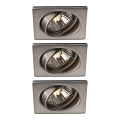 Philips Massive 59323/17/PN - SET 3x kupatilska ugradna svetla QUARTZ 1xGU10/50W/230V