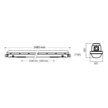 Philips Pila - tehnička LED svetiljka LED/60W/230V 150 cm IP65