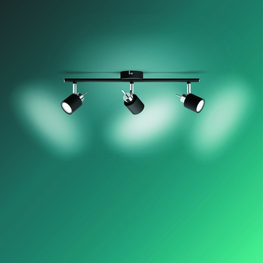 Philips - Spot svetiljka 3x GU10/35W/230V, crna