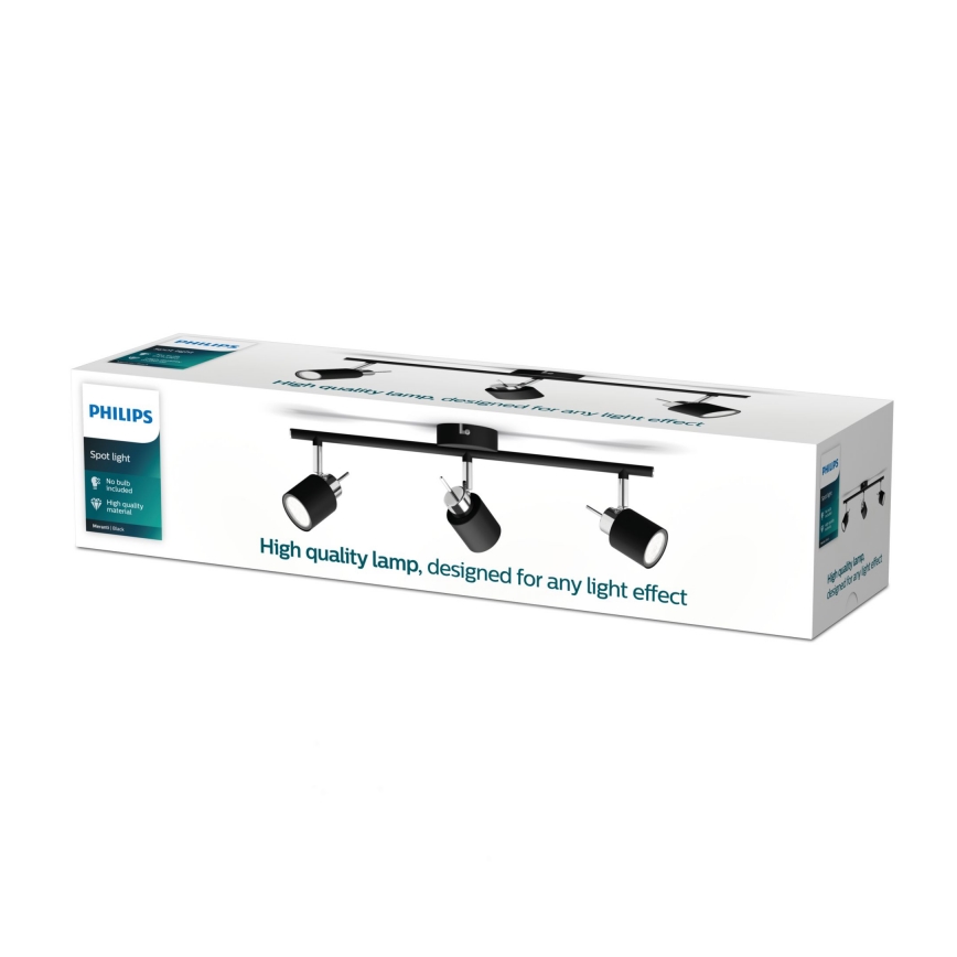 Philips - Spot svetiljka 3x GU10/35W/230V, crna