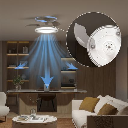 Philips - LED prigušiva stropna svetiljka sa ventilatorom BLISS LED/35W/230V bela + daljinski upravljač
