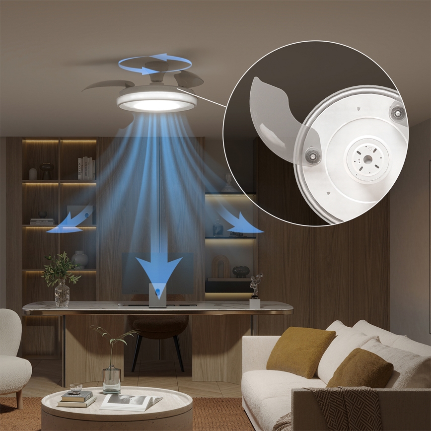 Philips - LED prigušiva stropna svetiljka sa ventilatorom BLISS LED/35W/230V bela + daljinski upravljač