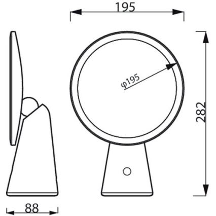 Philips - Prigušiva kozmetičko ogledalo sa LED pozadinskim osvetljenjem MIRROR LED/4,5W/5V