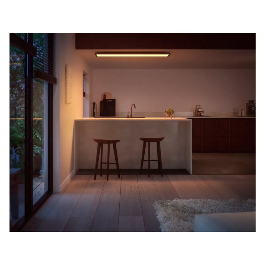 Philips - LED prigušiva stropna svetiljka Hue AURELLE LED/39W/230V 2200-6500K 120x30 cm crna
