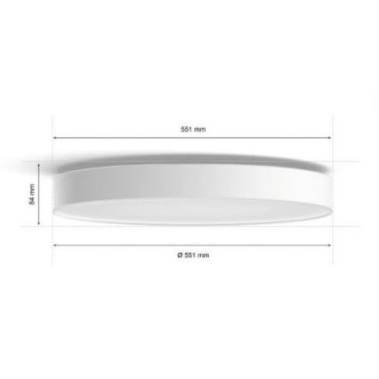 Philips - LED prigušiva plafonska lampa Hue LED/48W/230V 2200-6500K, prečnik 551 mm, bela + daljinski upravljač