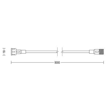 Philips - Produžni kabl za spoljašnju upotrebu 5 m, IP67