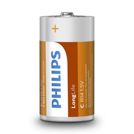 Philips R14L2B/10 - 2 kom cink-hloridne baterije C LONGLIFE 1,5V 2800mAh