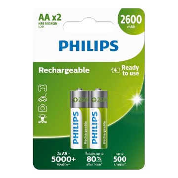 Philips R6B2A260/10 - 2 kom Punjive baterije AA MULTILIFE NiMH, 1,2 V, 2600 mAh