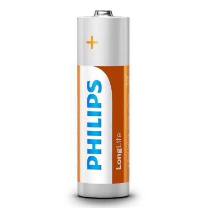 Philips R6L4F/10 - 4 kom cink-hloridnih AA LONGLIFE baterija 1,5V 900mAh