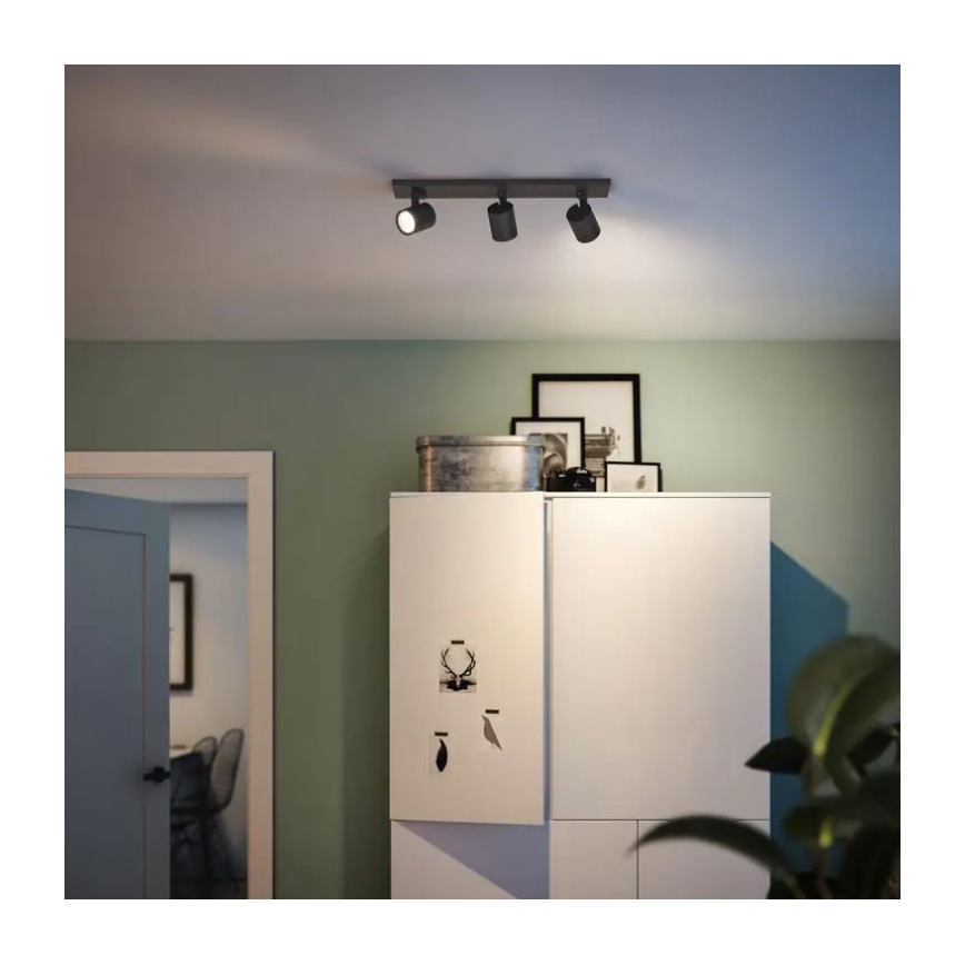 Philips - Reflektorska lampa RUNNER 3xGU10/20W/230V crna