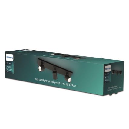 Philips - Reflektorska lampa RUNNER 3xGU10/20W/230V crna
