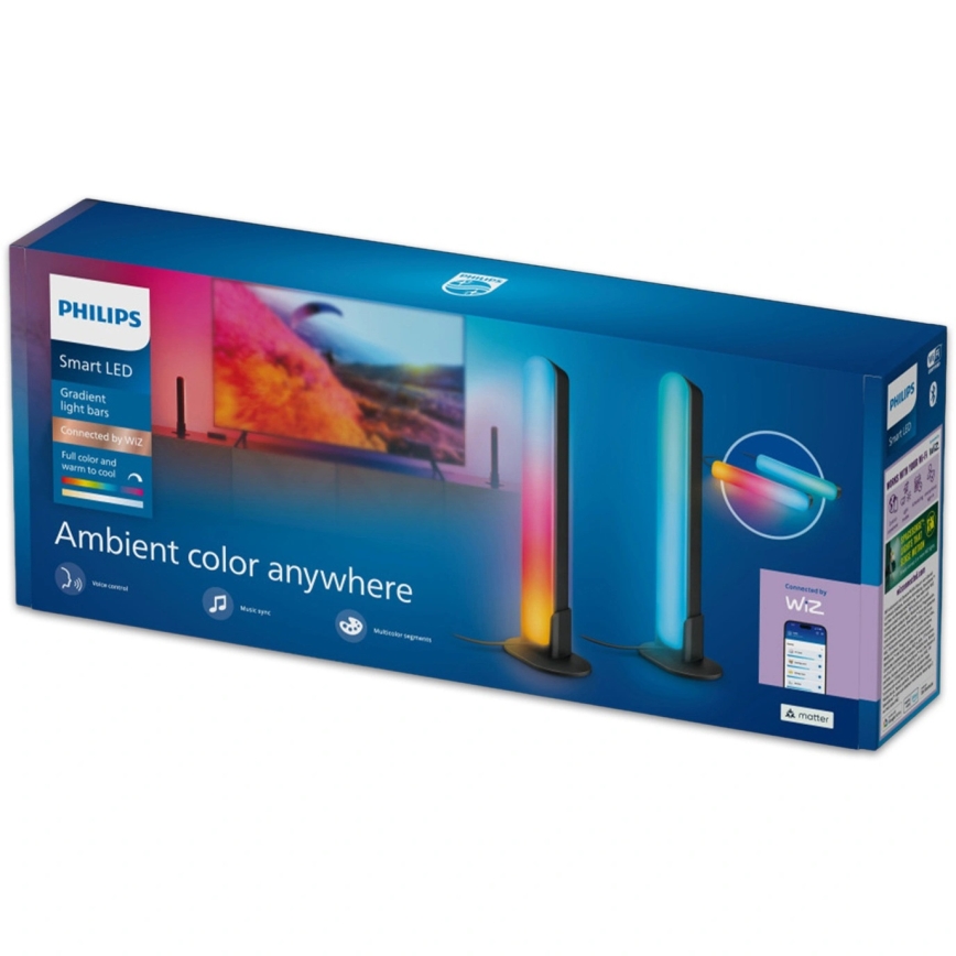 Philips - Komplet 2x prigušiva LED svetiljka RGBIC SMART GRADIENT LED/8W/230V 2700-6500K Wi-Fi