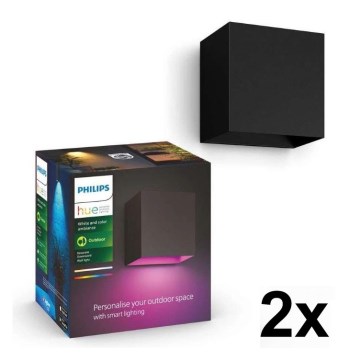 Philips - SET 2x LED RGBW prigušiva spoljašnja zidna svetla Hue RESONATE LED/8W/230V 2000-6500K IP44