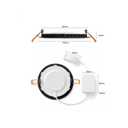 Philips - Komplet 2x prigušiva LED RGBW ugradna stropna svetiljka za kupatilo Hue SLIM LED/12W/230V 2000-6500K crna IP44