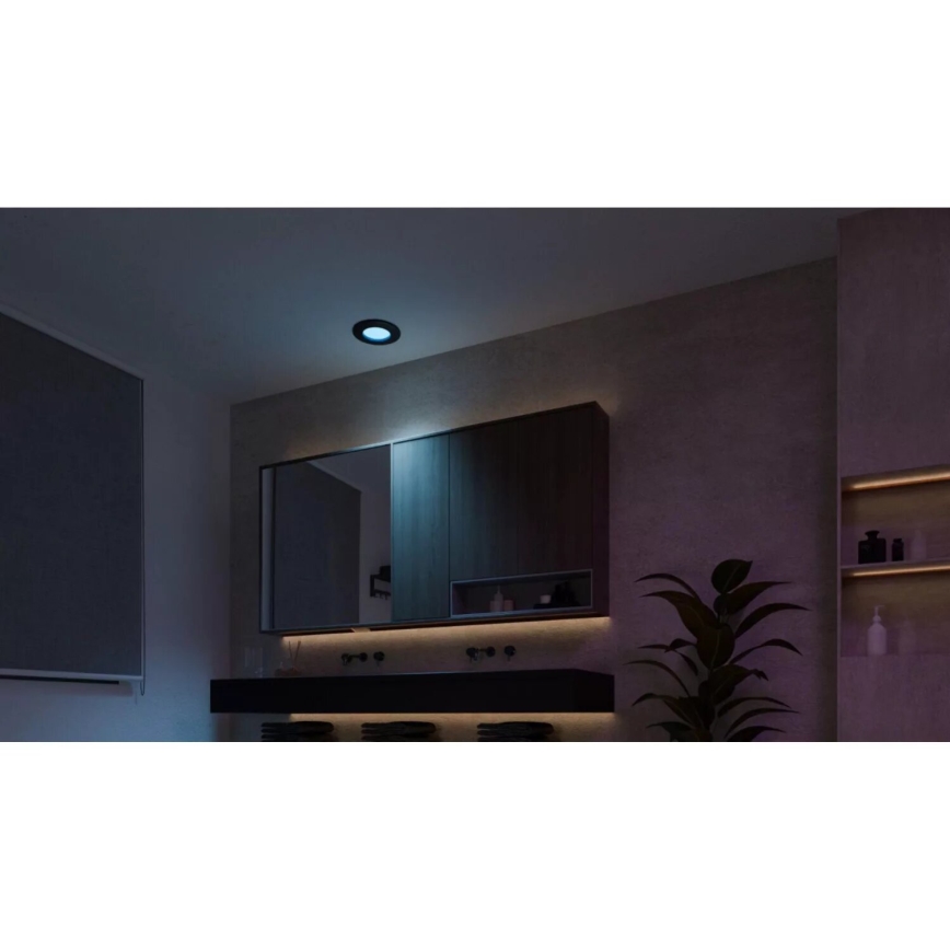 Philips - SET 3x LED RGBW prigušiva kupatilska ugradna svetiljka Hue SLIM LED/8,3W/230V IP44 2000-6500K
