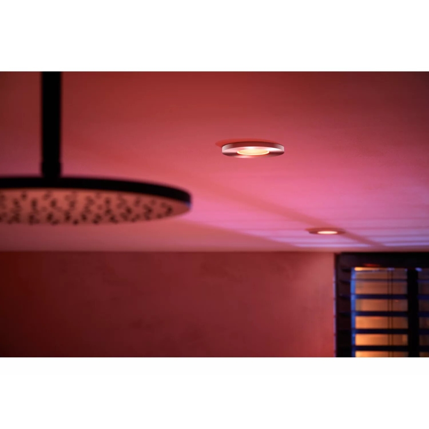 Philips - Komplet 3x LED RGBW prigušiva ugradna plafonska svetiljka za kupatilo Hue XAMENTO 1xGU10/4,2W/230V IP44 2000-6500K
