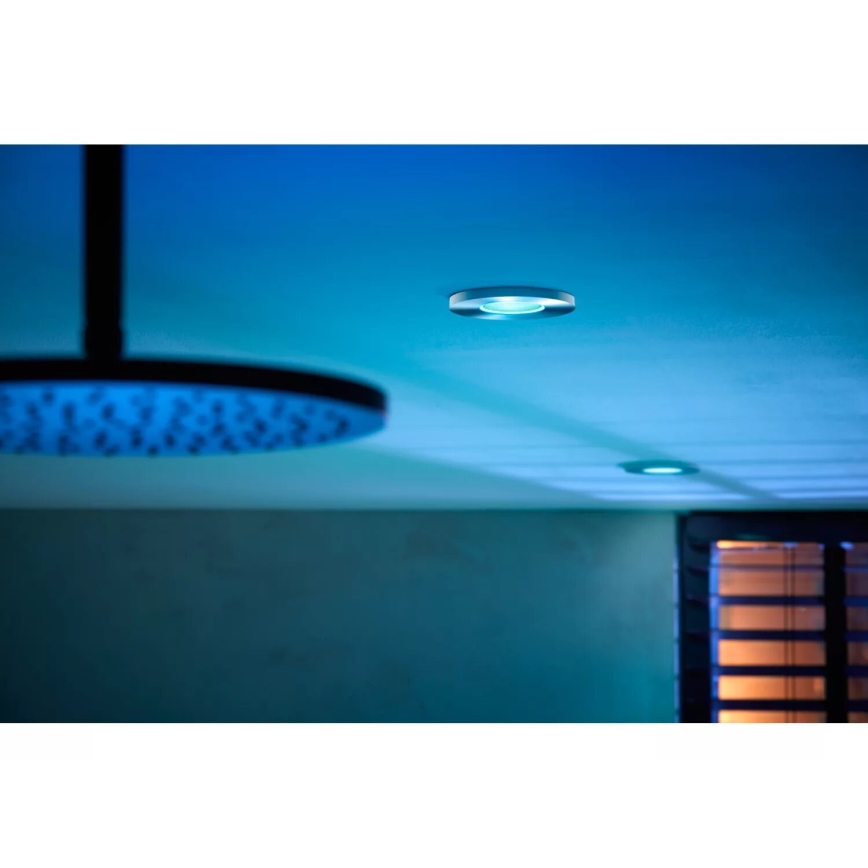 Philips - Komplet 3x LED RGBW prigušiva ugradna plafonska svetiljka za kupatilo Hue XAMENTO 1xGU10/4,2W/230V IP44 2000-6500K