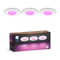 Philips - SET 3x LED RGBW prigušiva kupatilska ugradna svetla Hue SLIM LED/8,3W/230V IP44 2000-6500K