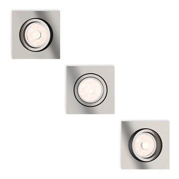 Philips - SET 3x LED RGBW prigušiva ugradna svetiljka DONEGAL 3xGU10/4,8W/230V + daljinski upravljač