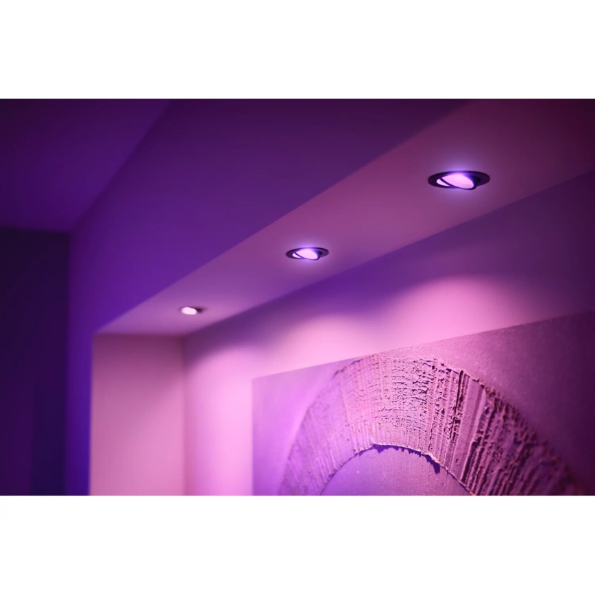 Philips - KOMPLET 3xLED RGBW prigušiva ugradna Hue CENTURA 1xGU10/4,2W/230V 2000-6500K