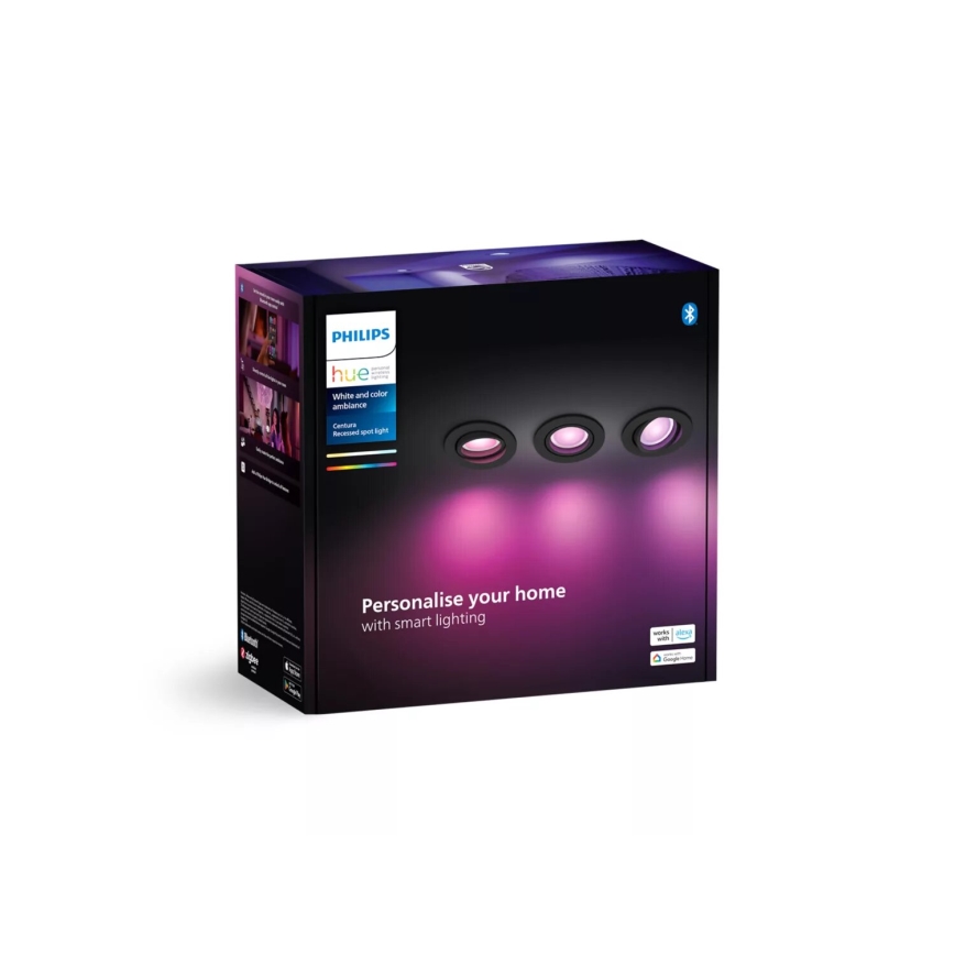 Philips - KOMPLET 3xLED RGBW prigušiva ugradna Hue CENTURA 1xGU10/4,2W/230V 2000-6500K