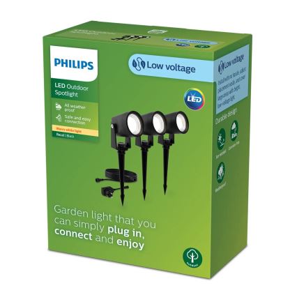 Philips - Komplet od 3 LED spoljašnjih svetiljki GARDENLINK REUEL LED/1,5W/230V 2700K IP44