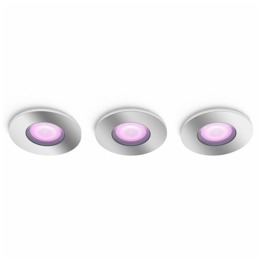Philips - Komplet 3x LED RGB prigušiva kupatilska svetiljka Hue XAMENTO 1x GU10/5,7W/230V IP44 2000-6500K