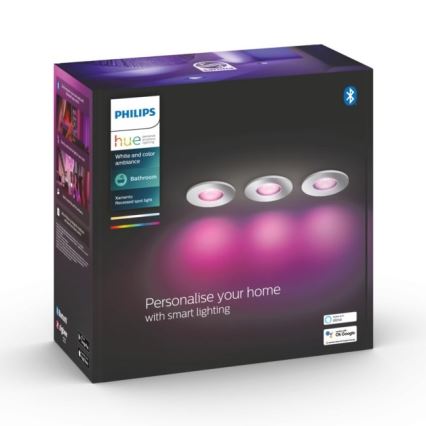 Philips - Komplet 3x LED RGB prigušiva kupatilska svetiljka Hue XAMENTO 1x GU10/5,7W/230V IP44 2000-6500K
