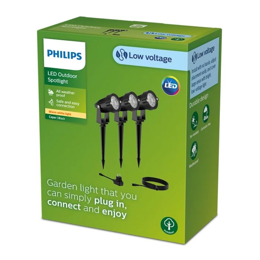 Philips - SET od 3 spoljnih LED reflektora CAPER LED/1,5W/24/230V IP44