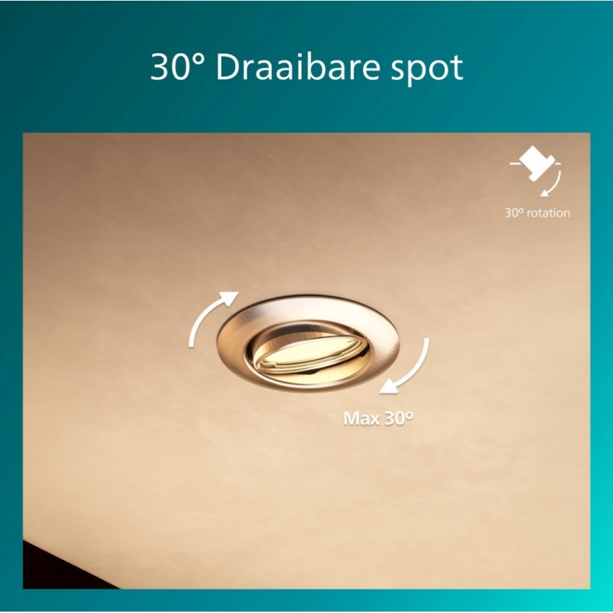 Philips - SET od 3 ugradnih svetiljki PERIDOT 1xGU10/7W/230V srebrne