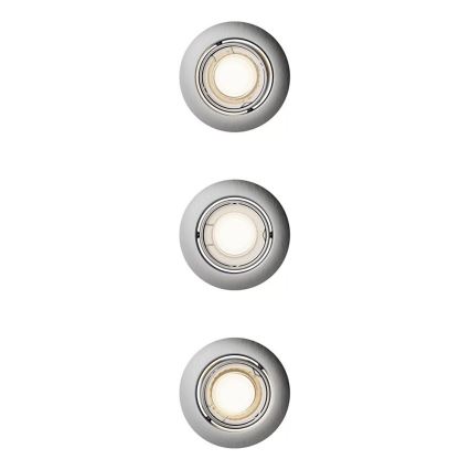 Philips - SET od 3 ugradnih svetiljki PERIDOT 1xGU10/7W/230V srebrne