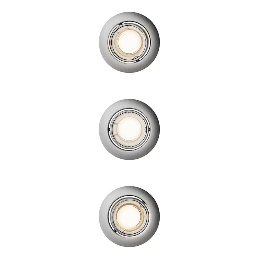 Philips - SET od 3 ugradnih svetiljki PERIDOT 1xGU10/7W/230V srebrne