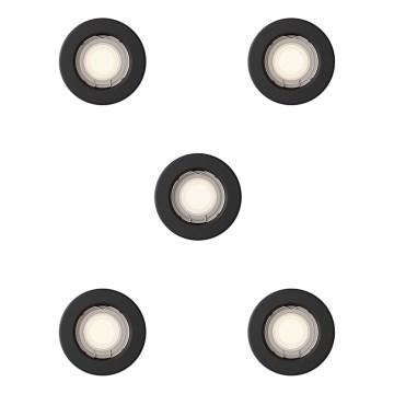 Philips - SET od 5 ugradnih plafonskih svetala PERIDOT 1xGU10/7W/230V crne