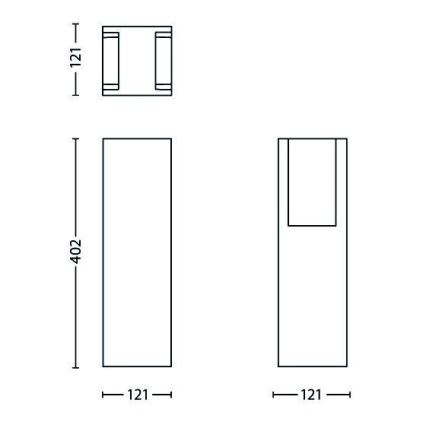 Philips - Spoljašnja lampa BRIDGE 1xE27/14W/230V IP44 40,2 cm
