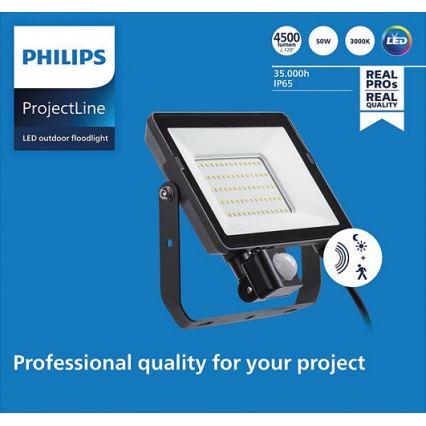 Philips - spoljašnji LED reflektor sa senzorom PROJECTLINE LED/50W/230V IP65 3000K